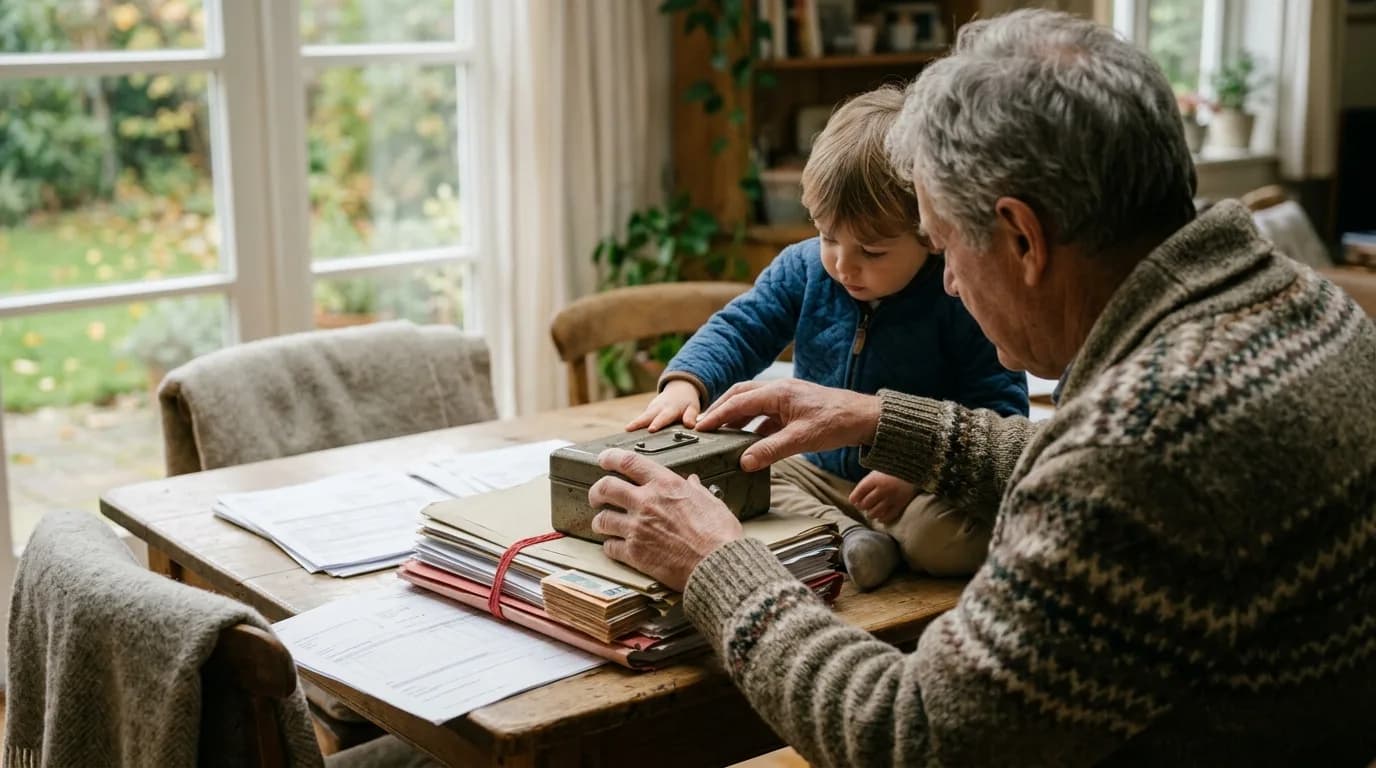 Grand-parent et petit-enfant représentant une donation familiale et son abattement fiscal